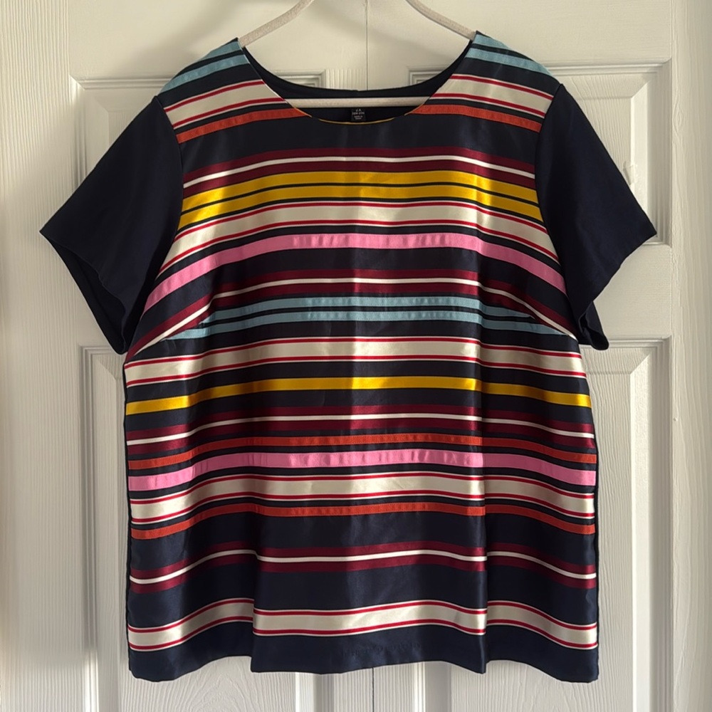 Lands’ End Grosgrain Ribbon Front Short Sleeve Top - Size 2X